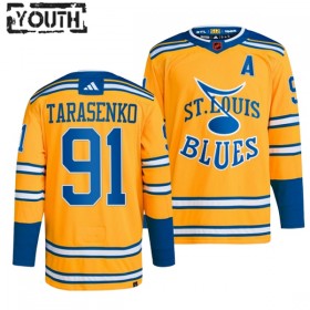 Dresovi St. Louis Blues Vladimir Tarasenko 91 Adidas 2022-23 Reverse Retro 2.0 Žuto Authentic - Dječji